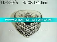 Wholesale Exquisite Heart Love Silver Bright Alloy Jewelry Box