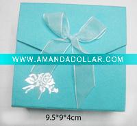 Wholesale Fashion Sky Blue Rectangle Cardboard Paper Jewelry Gift Box(DSCO136901.65)