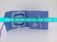 Wholesale Purple jewelry box with bow tie for closure