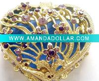 Wholesale heart shape metal jewelry box
