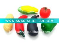 Wholesale PVC vegetables and fruits set (6pcs)