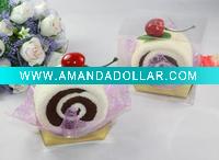 Wholesale fruit cake towel in PVC box