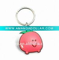 Fruits style soft pvc/plastic keychain/keyring