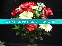 Wholesale latest decorative silk 6 heads, chrysanthemum, foam fruits, flower