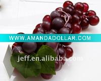 Decorative Artificial Fruit Green Grapes with Leaves