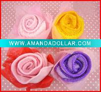 Wholesale Valentines gift of towel roses,cotton towel roses for wedding