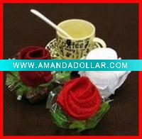 Wholesale Valentines gift of towel roses,cotton towel roses for wedding