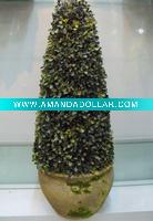 artificial boxwood in a pot