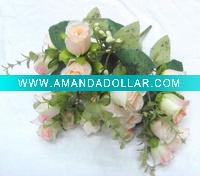 Wholesale vivid 21 heads artificial small grantham's camellia in bud silk flower