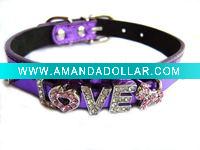 Wholesale Hotsale PET supply,Crystal DIY Dog collars,bead pet collars&bleashes