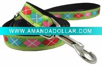 Wholesale manufactory supply argyle patterns woven pet products,nylon dog leash