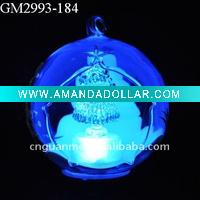 Wholesale hanging glass Christmas ball with led changing color