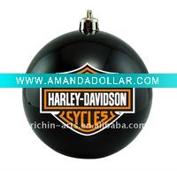 glass christmas ball with print sticker