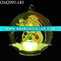 Wholesale hanging glass Christmas ball with led changing color