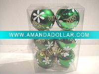 Green decorative christmas balls