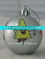 print logo plastic christmas ball