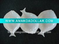 3 pcs white ceramic fish bowl