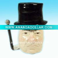 Beer Stein Face Mug with Removable Top Hat