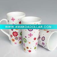 Wholesale high quality porcelain mug with beautiful flowers design