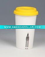 Wholesale good looking ceramic cup with silicon lid
