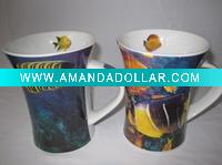 Ceramic Coffee Mug With Animals printing, flared mug