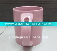 Wholesale 11oz unique design pink ceramic glazed mug