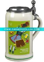 Wholesale Ceramic beer mug with tinny lid