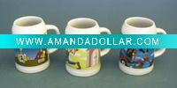 Wholesale white decal ceramic beer mug