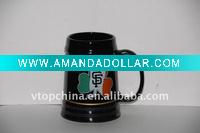 ceramic beer mug with decal