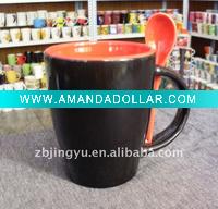 Wholesale White mugs with spoon