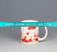 beautiful red ceramic mug