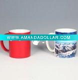 red ceramic color changing magic mug