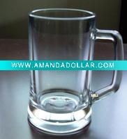 clear hand-made beer mug