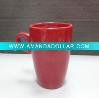 smooth red glazed ceramic cup