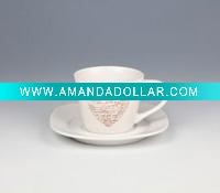 cute ceramic coffee cup with plate