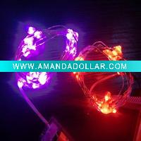 mini christmas string light with heart covered