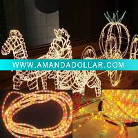 Wholesale led round two wires led string rope light , christmas holiday , outdoor string decorative