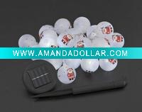 solar led christmas lights string with ball