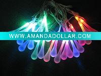 Wholesale outdoor multi colors LED solar christmas light string with water drop