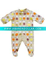 Innovation safty design100% cotton long sleeve romper