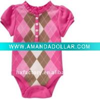 baby girl romper with plaid MT3289