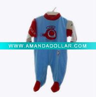 Wholesale Embroidered plane cotton velure baby romper 0M,3M,6M