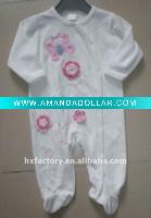 baby soft romper with emb flowers MT2446