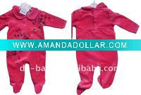 Wholesale 100% cotton fashion winter baby velour romper