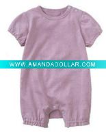 plain color 100%cotton baby romper