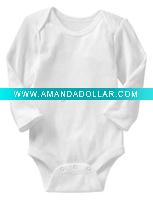 Wholesale Plain White 100% Cotton Baby Romper