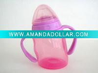 Wholesale BPA free 250ml plastic baby feeding bottle with 2 handle