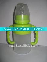 Wholesale Silicone themal insulated feeding bottle or children adiabatic milk bottle