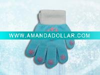 Wholesale 100%acrylic printed baby magic gloves