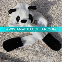Wholesale white winter plush panda hat baby hat child toy